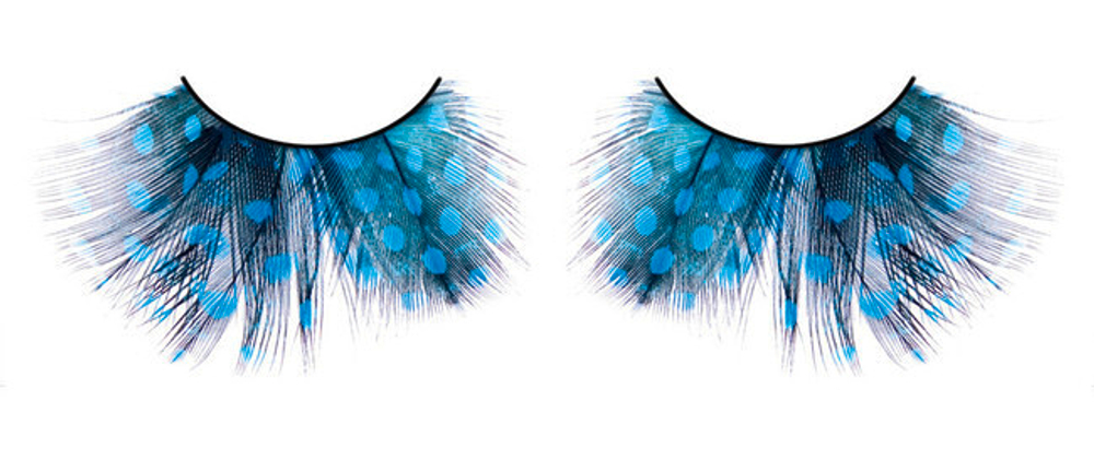 Ресницы голубые (перья) (Цвет: черный, голубой)