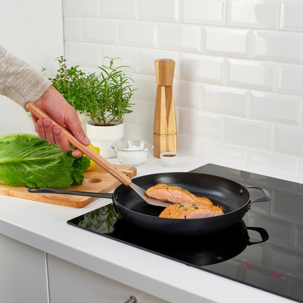 IKEA GRILLTIDER  (ИКЕА ГРИЛЛТИДЕР)  -  Набор посуды для барбекю из 3 частей, нержавеющая сталь/бук