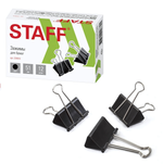 Зажимы для бумаг большие, 12 шт. 51мм. на 230 листов, черные (STAFF)