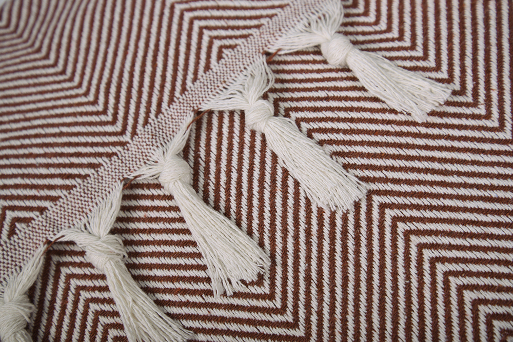 Плед-покрывало из хлопка "Venera", Ёлочка, цвет Терракот