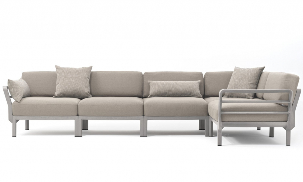 Модуль правый/левый пластиковый с подушками Nardi Maximo Elemento Terminale DX/SX, гипс, жемчуг