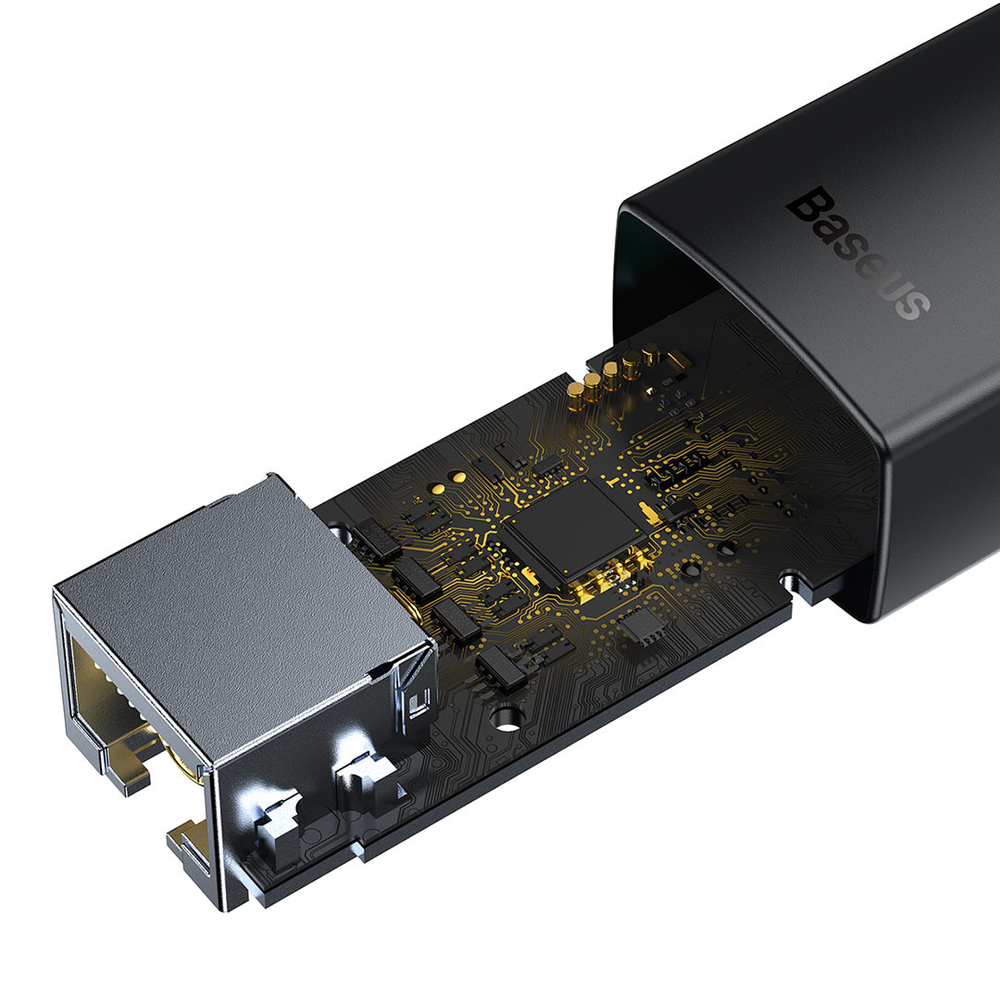 Сетевой адаптер Baseus Lite Series Ethernet Adapter USB-A to RJ45 LAN Port 100Mbps - Black