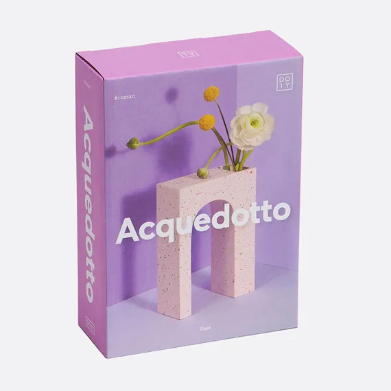 Ваза для цветов одинарная acquedotto, 22 см, розовая