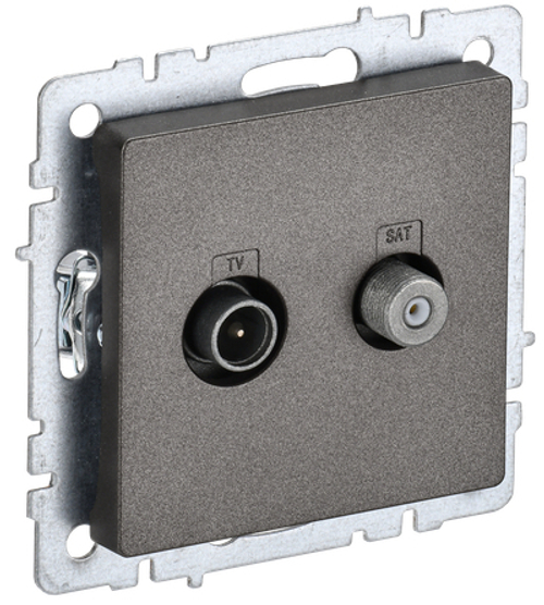 BRITE Розетка двойная TV+SAT РТВ/РСп12-БрТБ темная бронза IEK