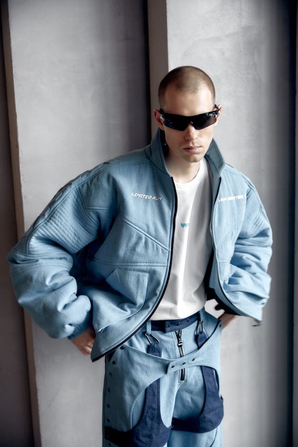 Бомбер Мoto голубой - фото 2