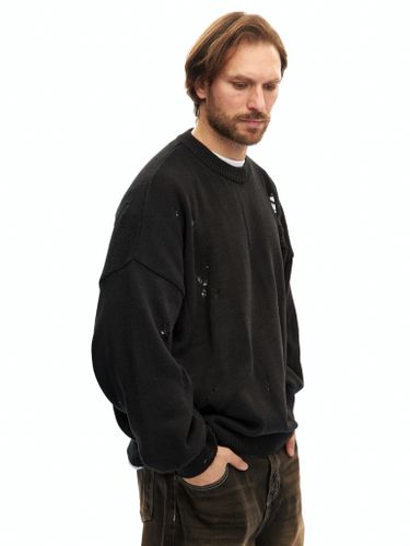 Черный хлопковый джемпер с перфорацией Votus