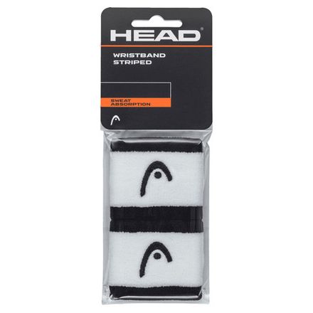 Напульсники HEAD 2,5" stripped, 285864-BKWH, ширина 7см, 90% нейлон, 10% эластан, пара, бело-черный