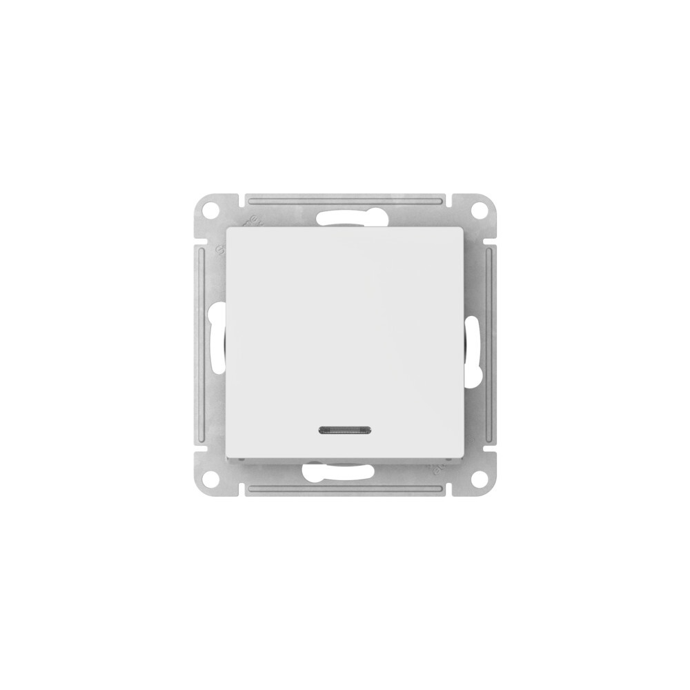 ATLASDESIGN 1-клавишный ВЫКЛЮЧАТЕЛЬ с подсвет., сх.1а, 10АХ, мех., быстрозажим. клем., БЕЛЫЙ ATN000113S