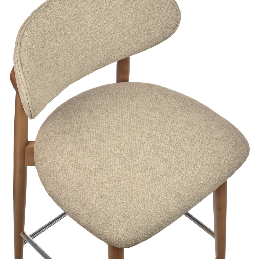 Стул полубарный Lucas 3 латте букле ножки цвета орех