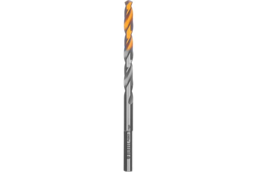 Сверло спиральное по металлу 5x86 мм, Р6М5, Golden Tip Denzel 718233
