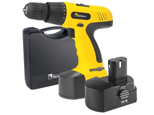 Дрель-шуруповерт аккумуляторная Kolner KCD 18В 0-400/0-1150об/мин 17/8Нм 1,3Ач 2 скорости (2аккум) Х