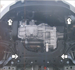 Усиленная защита Motodor картера двигателя, кпп. 2 мм, сталь. для Ford Fiesta 2008-2015,Ford Fiesta 2015-2019 арт.70704