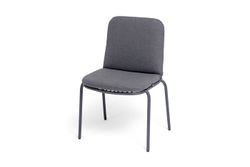"Кастелло" стул из стали темно-серый (RAL7024) муар, ткань темно-серая 027