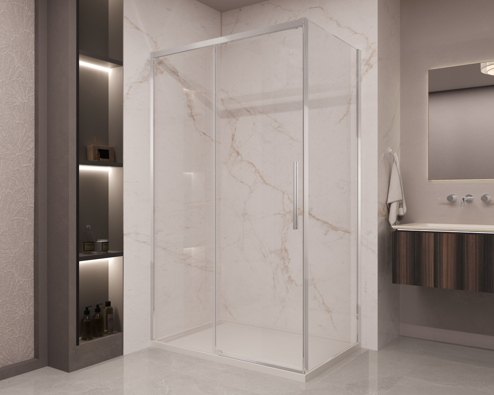 Душевой уголок Стелла (Stella) Vincea VSR-1ST1012CL, 1200*1000, хром, стекло прозрачное