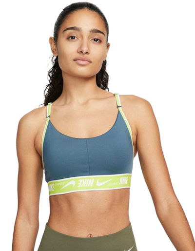 ТОП теннисный Nike Dri-Fit Indy Logo Bra - ash green/aviator grey/white