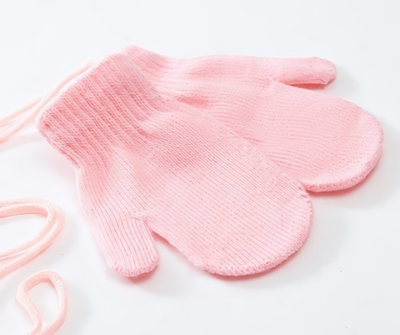 Варежки однослойные "Однотонные", светло-розовый, р-р 14 (4-5 лет) 5133454, 1 шт.