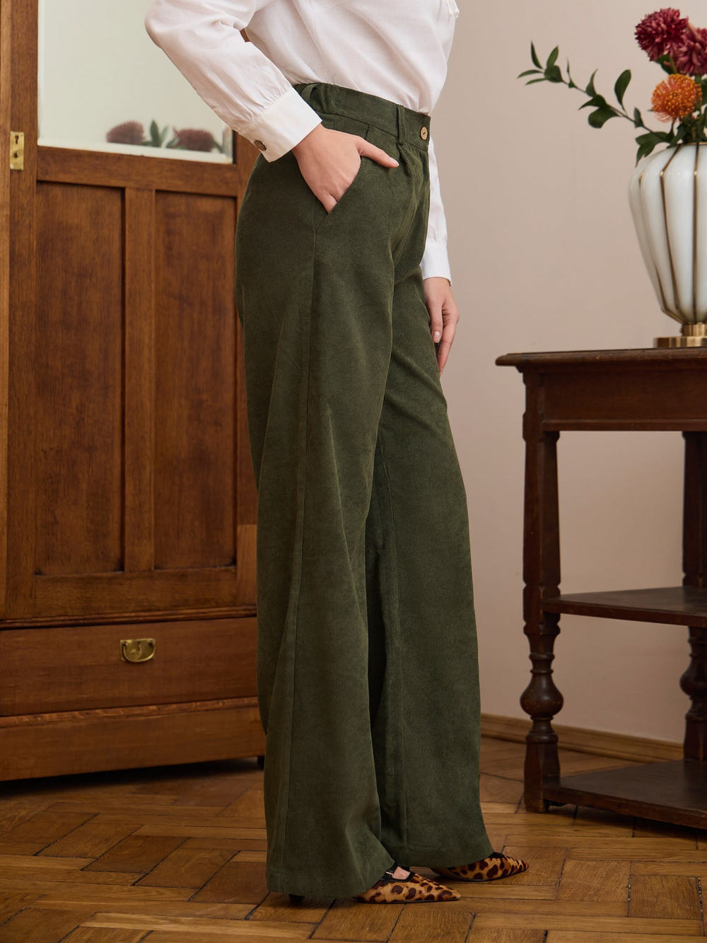 Брюки палаццо вельветовые