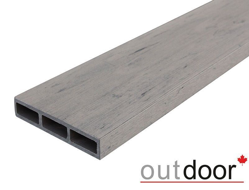 Доска заборная ДПК Outdoor 115*22*3000 мм. браш серая микс