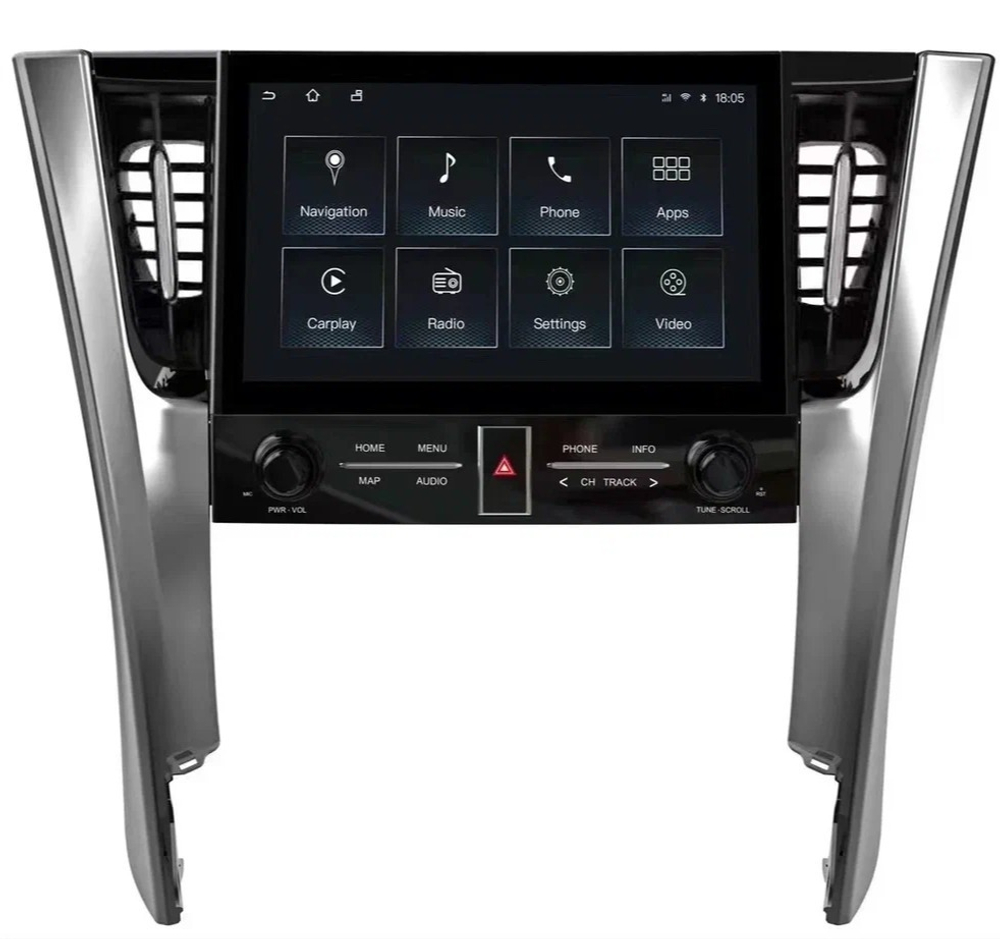 Магнитола для Toyota Alphard H30, Vellfire 2 2015-2023 (низкая комплектация) - Carmedia KP-T1101L на Android 10, 6Гб+128Гб, 4G SIM-слот, CarPlay