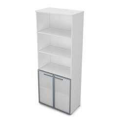 9ШД.005.21 Шкаф высокий со стеклом и открытыми полками (800*450*2045)