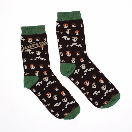 Носки ЗАПОРОЖЕЦ Грибочки Женские Черный O/S