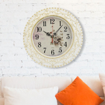 Часы настенные круглые d38см "Полевые цветы", корпус белый с золотом