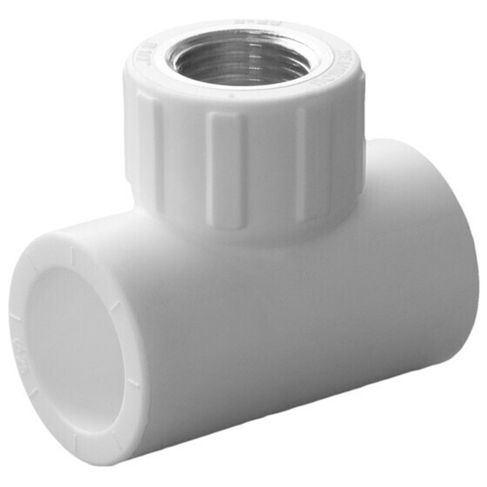 Тройник комбинированный полипропиленовый PPRC ВР 20х3/4" внутренняя резьба, белый