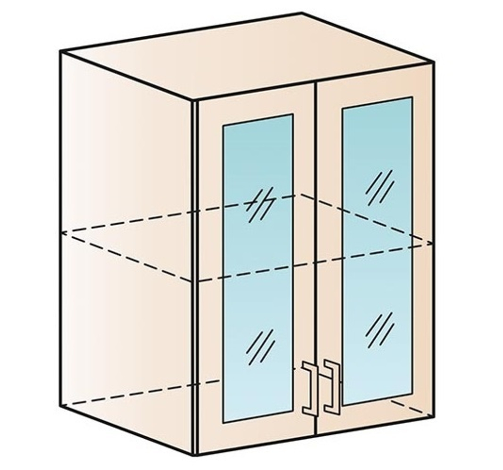 Прага Шкаф верхний 600мм (со стеклом)