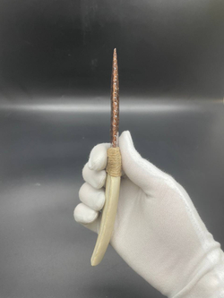 Обсидиановый клинок с рукоятью из кости 17 см