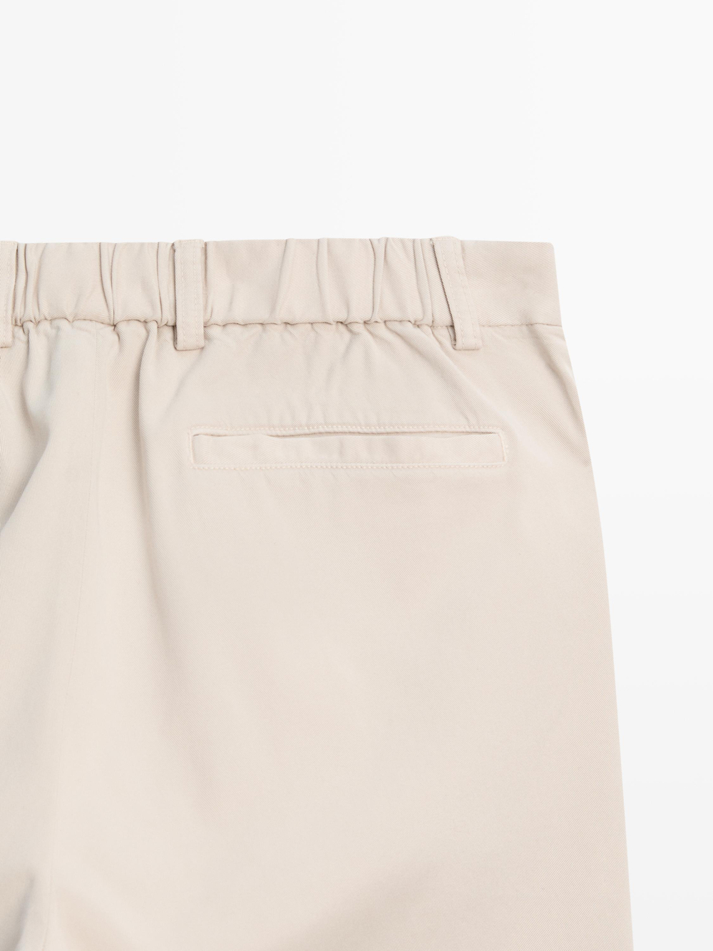 Massimo Dutti Брюки-джоггеры из смесовой хлопковой ткани, бежевый