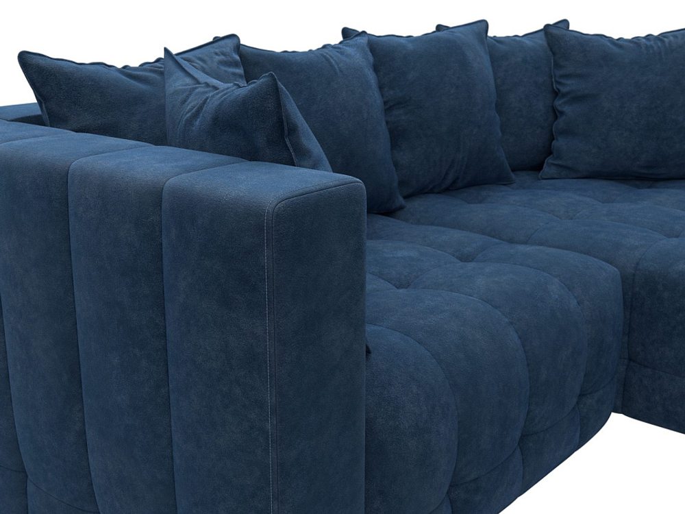 Диван угловой Лига-052 НПБ угол универсальный, BRUT 11 ВЕЛЮР синий