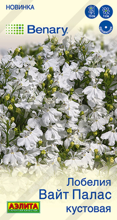 Лобелия Вайт палас кустовая 5 шт (Аэлита)