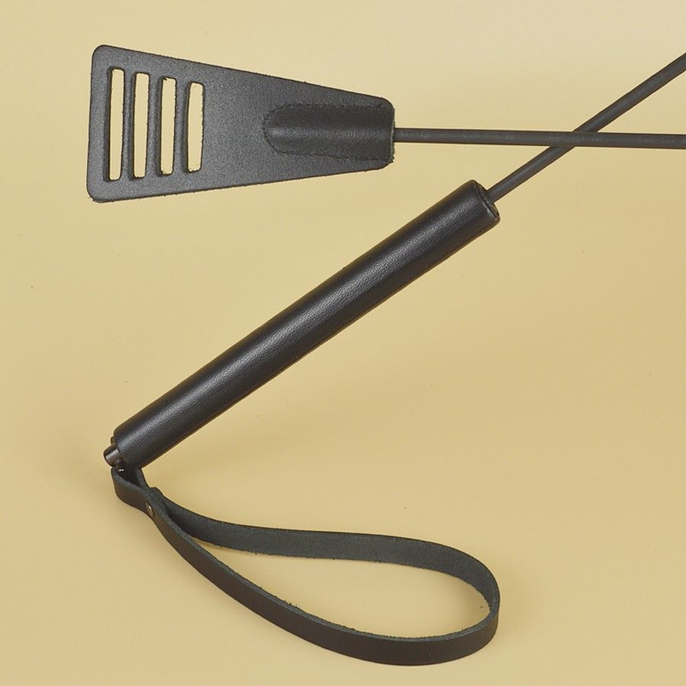 Черный кожаный стек «Сириус» - 60 см. (Цвет: черный)