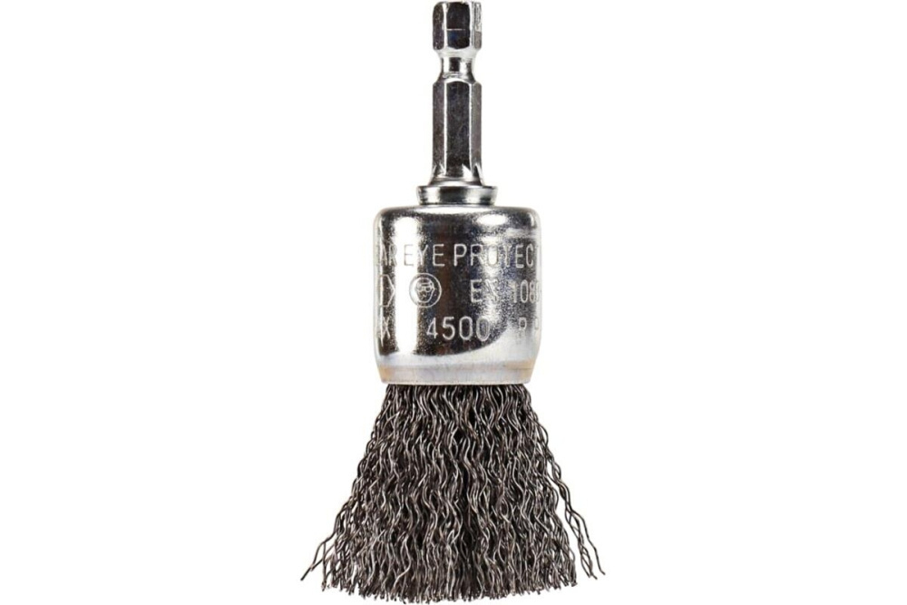 Щетка проволочная кистевая (d24 мм, толщ. проволоки 0.3 мм, гофрированная, металл, 1/4") Makita D-76532