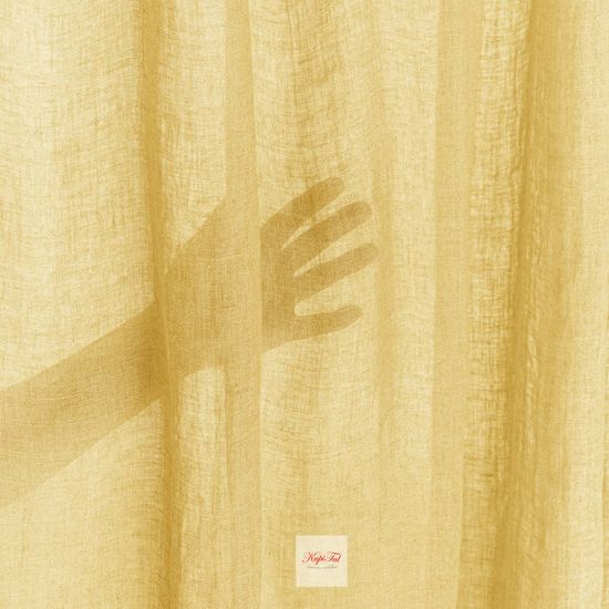 Длинные шторы под лён Селинен (тёмное-золото)