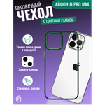 Чехол прозрачный с цветной рамкой iPhone 11 Pro Max 013141 Бежевый