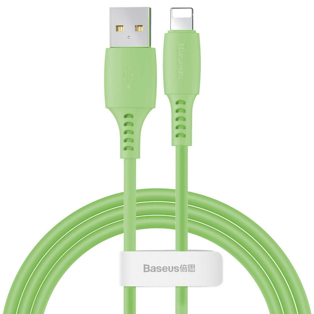 Lightning Кабель Baseus Colourful Data Cable USB For iP 2.4A 1.2m - Green