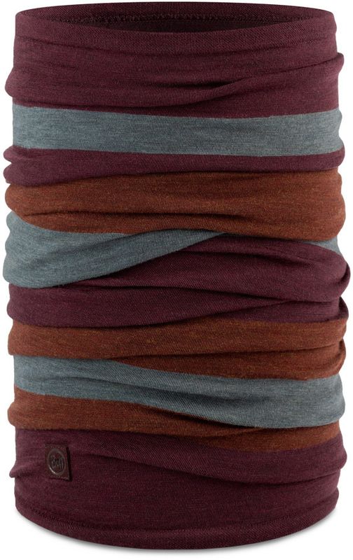 Тонкий шерстяной шарф-труба Buff Wool Move lightweight Mahogany Фото 1