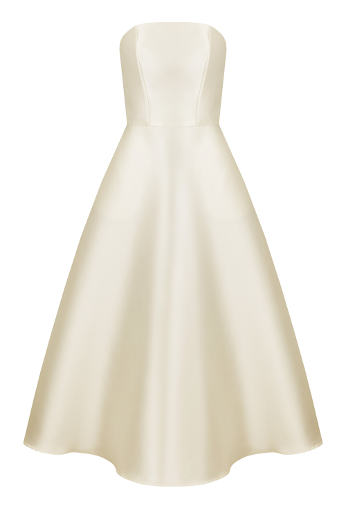 Платье миди с лифом бандо