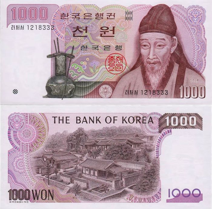 1 000 вон 1983 Южная Корея