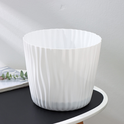 Кашпо для цветов со вставкой «Волна», 8 л, d=25 см, h=21.5 см, белый