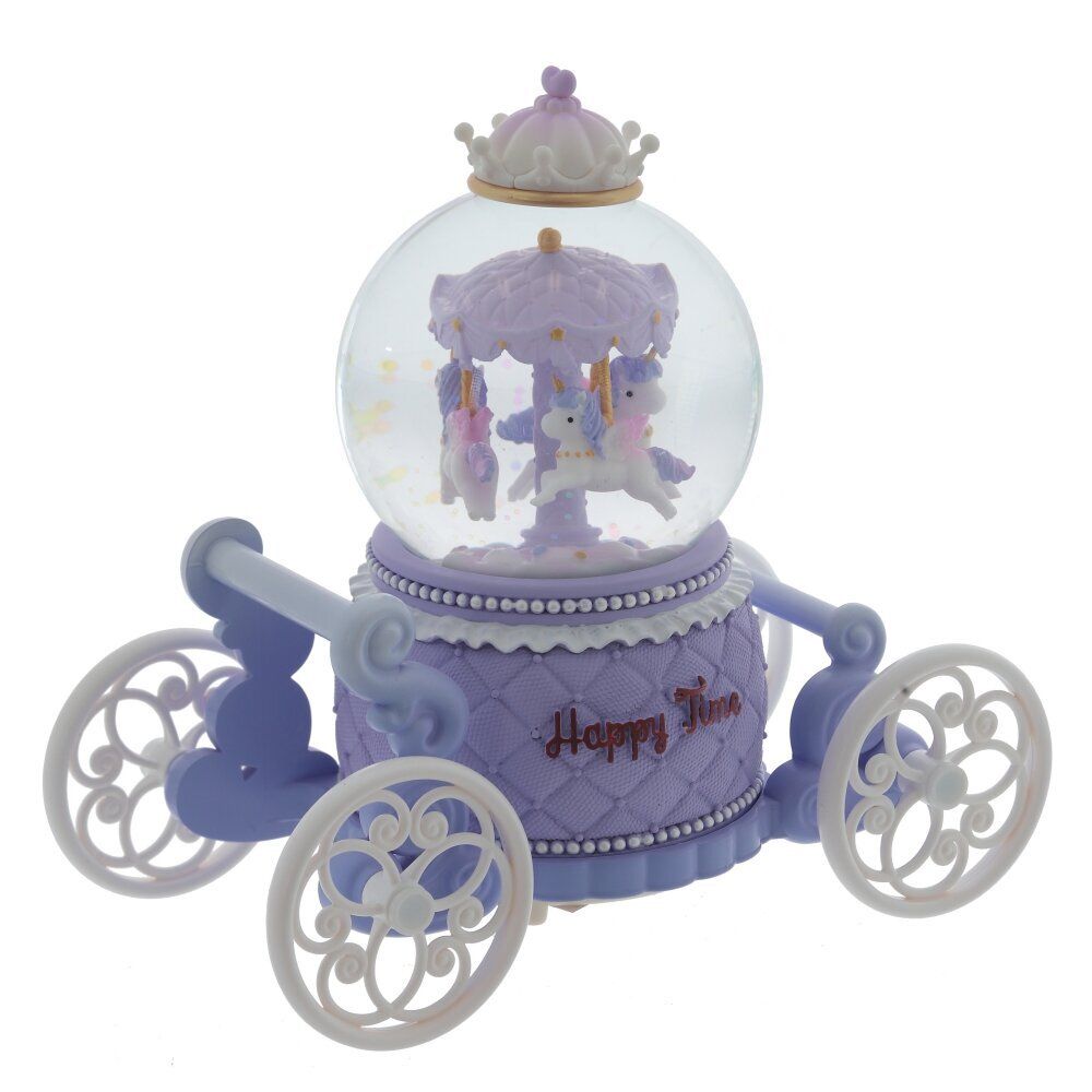 GAEM Фигурка декоративная "Карусель" в стекл шаре (муз, подсвет, вьюга, 2xAAA н/п), D8 см, L17 W9 H17 см