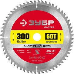 ЗУБР Чистый рез, 300 x 32/30 мм, 60Т, пильный диск по дереву (36914-300-32-60)