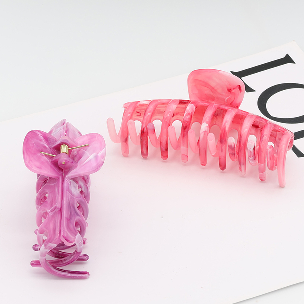 Pretty Girl TS10055 Заколка для волос крабик "Мраморные кольца" 11 x 4.5 x 5.5 см