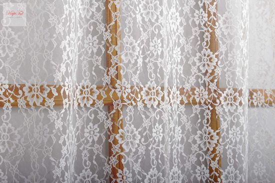 Длинные шторы Люси-Т гипюр жаккардовый (белый)