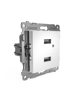 Розетка 2-м USB СП Pixel тип A+A 5В 1х2.1А 2х1.05А механизм бел. TOKOV ELECTRIC TKE-PX-2USB-C01