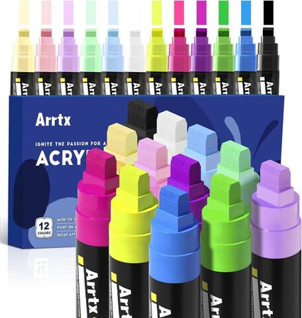 ‎Arrtx акриловые маркеры 12 шт, 10 мм