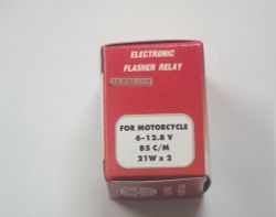 2-pin Relay winkers turn lights, electronic flasher relay. Aftermarket part, made in Thailand. 21Wx2. 6-12.8V