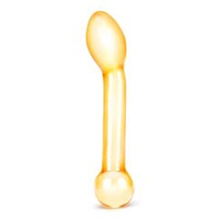 Золостистый стеклянный стимулятор простаты Honey Dripper - 17 см.