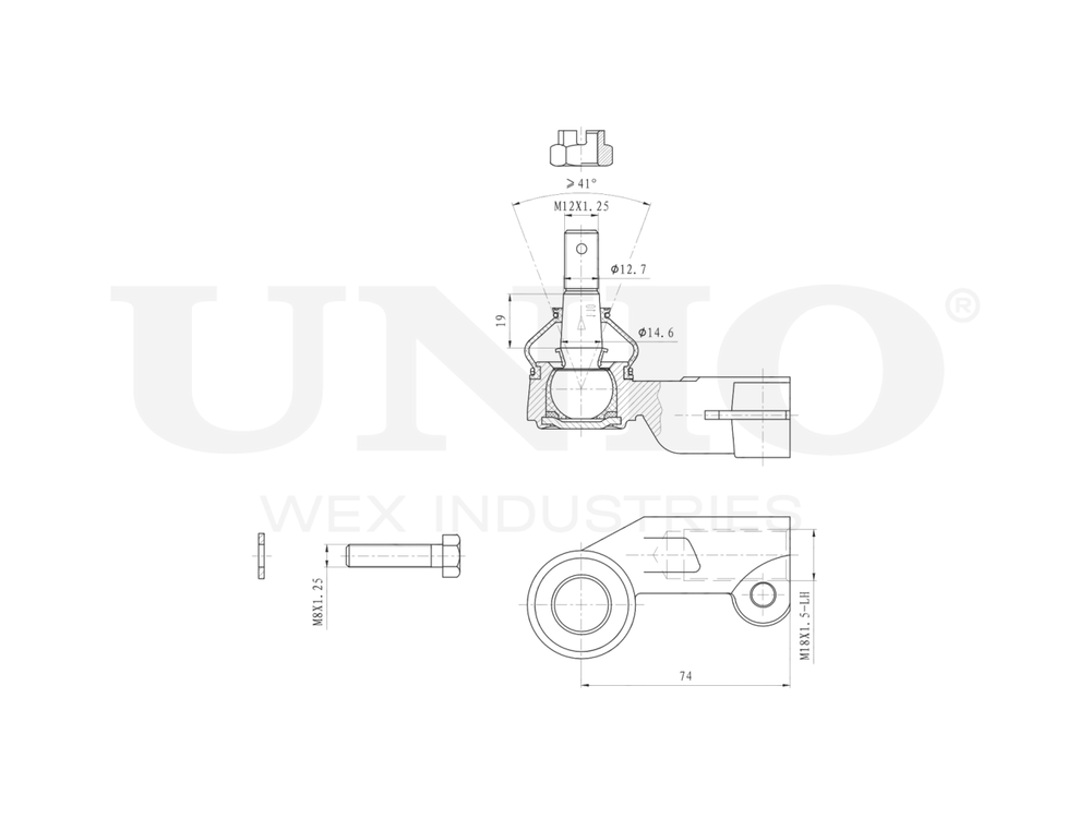 Наконечник рулевой правый UNIO SSP-10137